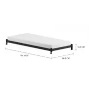 CAMA DE SOLTEIRO INFERIOR 78 CM FLAT - PRETO - Foto 8