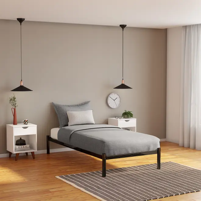 CAMA DE SOLTEIRO 88 CM FLAT - PRETO - Foto 4