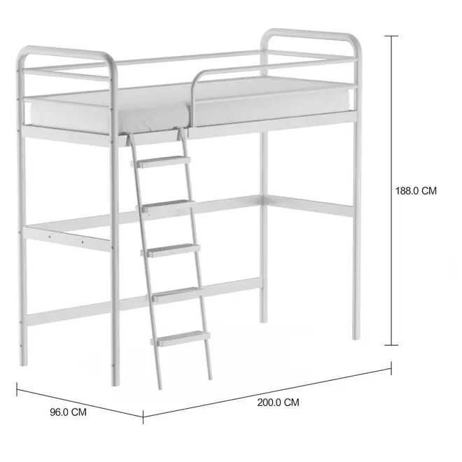 CAMA SISTEMA DE QUARTO INTEGRADO 88 CM COM ESTRUTURA PARA ESCRIVANINHA NEW LINK - BRANCO - Foto 2