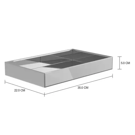 Imagem com medidas do produto BANDEJA 35 CM X 22 CM BIZOTS