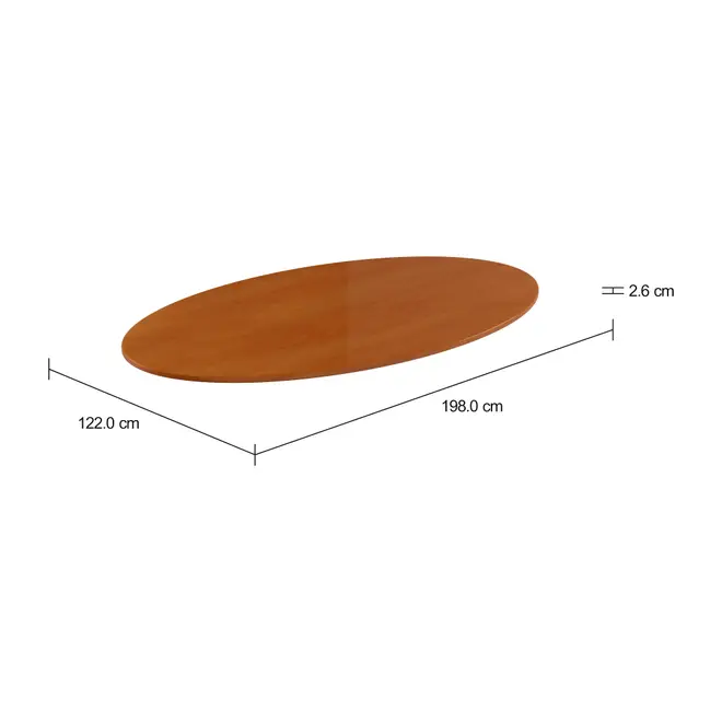 TAMPO DE MESA DE MADEIRA OVAL 1,98 M X 1,22 M TULIPE - NOZES - Foto 4