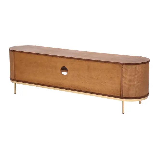 RACK 1,80 M X 43 CM ECLAIR TELA - NOZES/DOURADO - Foto 5