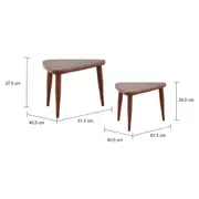 MESA LATERAL CONJUNTO COM 2 PEÇAS 60 CM X 37 CM CHER - NOZES/NOZES - Foto 6