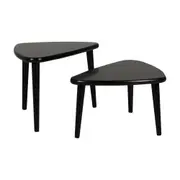 MESA LATERAL CONJUNTO COM 2 PEÇAS 60 CM X 37 CM CHER - PRETO/PRETO - Foto 1