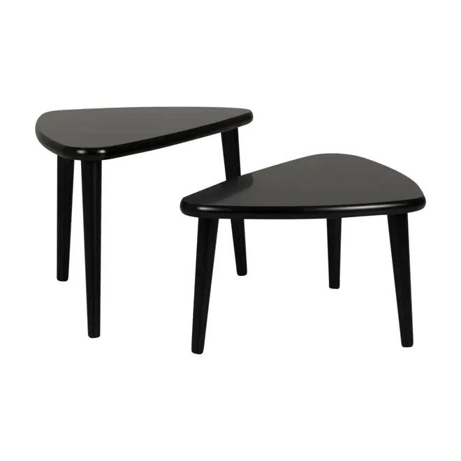 MESA LATERAL CONJUNTO COM 2 PEÇAS 60 CM X 37 CM CHER - PRETO/PRETO - Foto 1