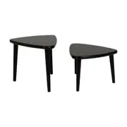 MESA LATERAL CONJUNTO COM 2 PEÇAS 60 CM X 37 CM CHER - PRETO/PRETO - Foto 2