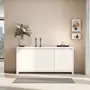BUFFET 3 PORTAS 1,68 M X 45 CM VOGAN - BRANCO BRILHANTE - Foto 5