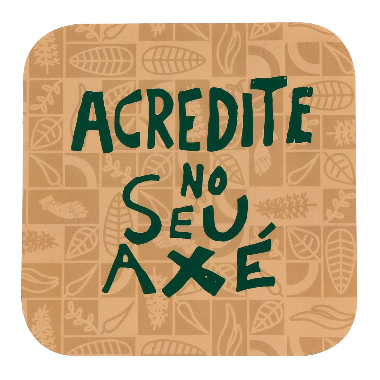 MOUSE PAD SETE ERVAS AXÉ - BEGE/VERDE - Foto 1