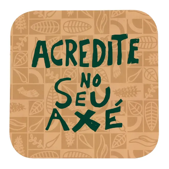 MOUSE PAD SETE ERVAS AXÉ - BEGE/VERDE - Foto 1