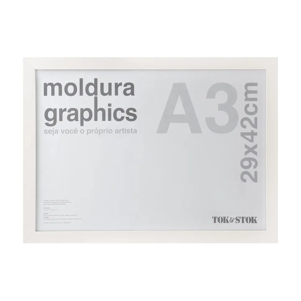MOLDURA A3 29 CM X 42 CM GRAPHICS - BRANCO - Foto 1