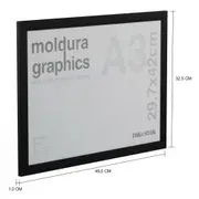 MOLDURA A3 29 CM X 42 CM GRAPHICS - PRETO - Foto 2