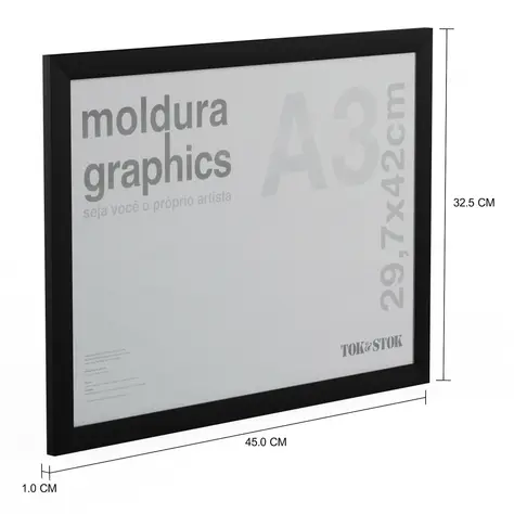 Imagem com medidas do produto MOLDURA A3 29 CM X 42 CM GRAPHICS
