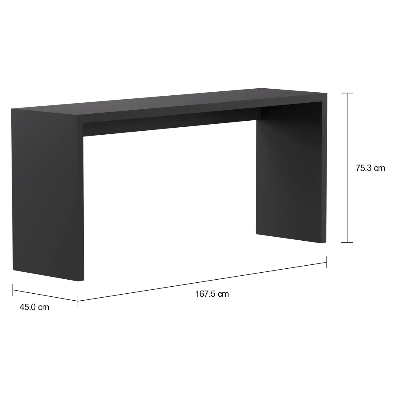 MESA DE ESCRITÓRIO 1,67 M X 45 CM FIND - PRETO - Foto 2