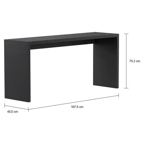 Imagem com medidas do produto MESA DE ESCRITÓRIO 1,67 M X 45 CM FIND