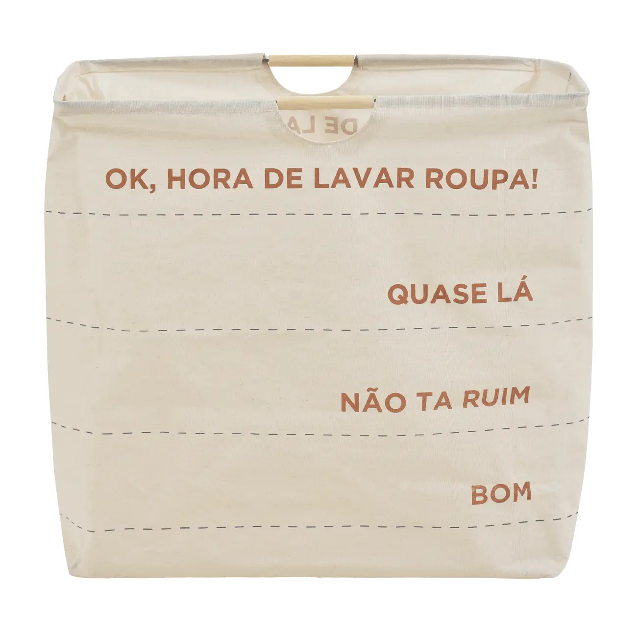 CESTO PARA ROUPAS OK! HORA DE LAVAR - NATURAL/URUCUM - Foto 1