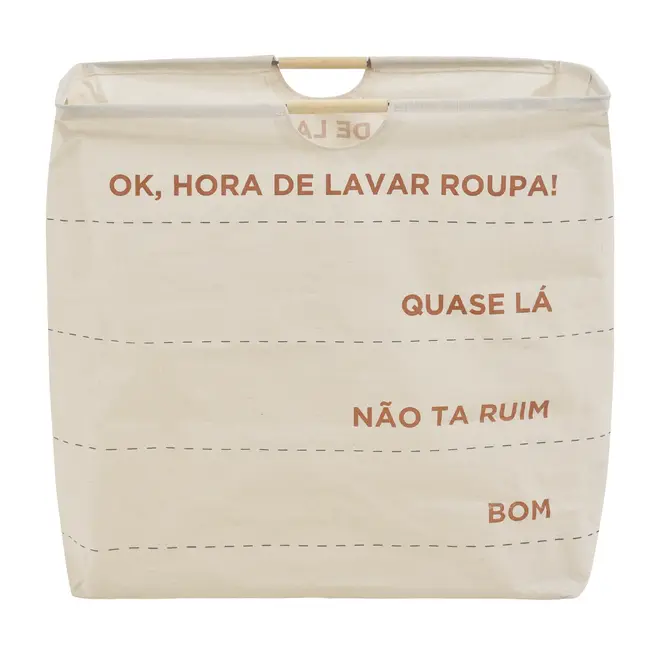 CESTO PARA ROUPAS OK! HORA DE LAVAR - NATURAL/URUCUM - Foto 1