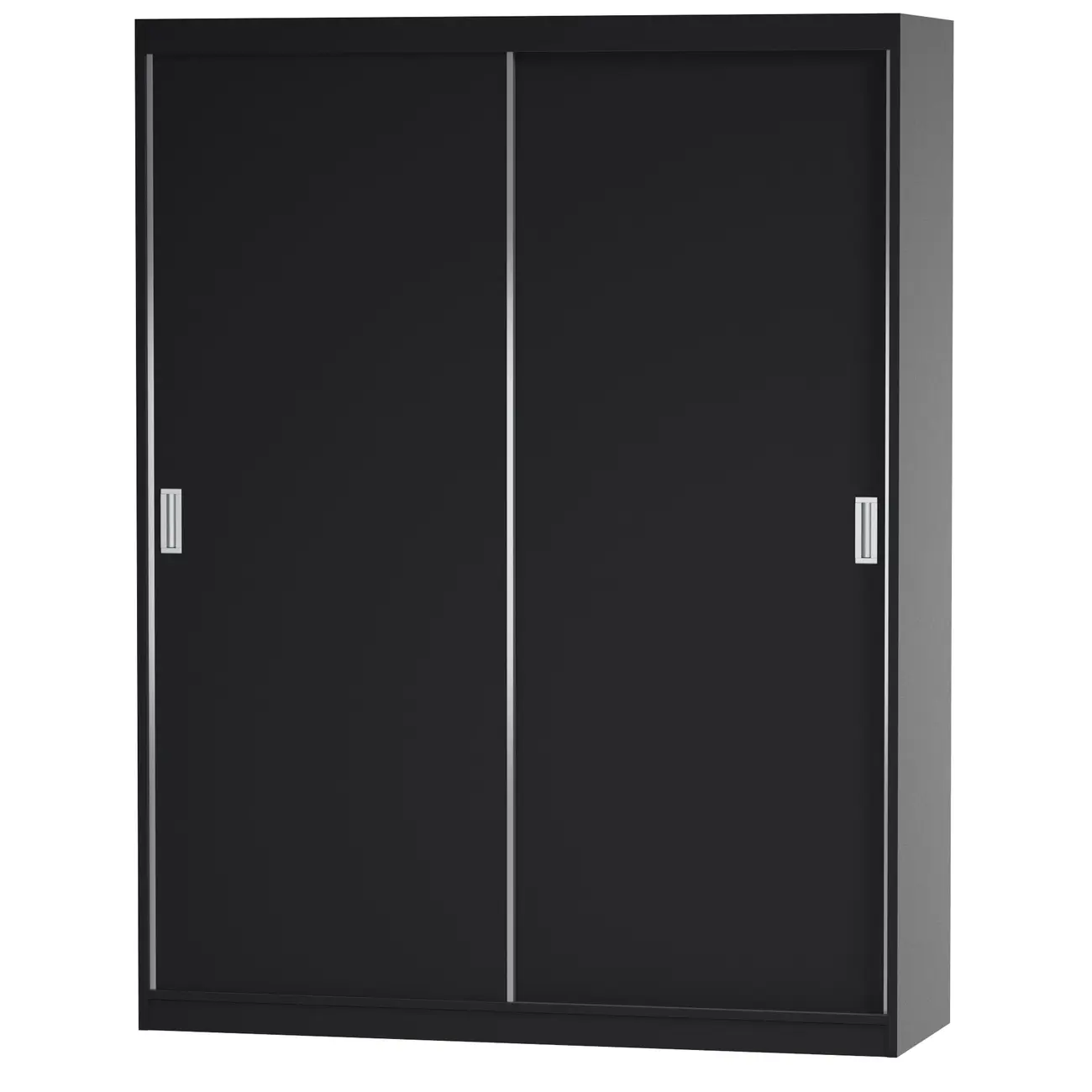 GUARDA-ROUPA DE CASAL 2 PORTAS DE CORRER 180 NOVILE - PRETO/BRANCO - Foto 14