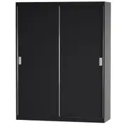 GUARDA-ROUPA DE CASAL 2 PORTAS DE CORRER 180 NOVILE - PRETO/BRANCO - Foto 14