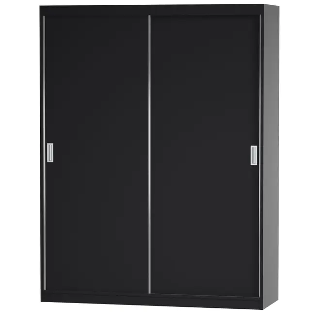 GUARDA-ROUPA DE CASAL 2 PORTAS DE CORRER 180 NOVILE - PRETO/BRANCO - Foto 14