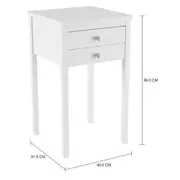 MESA DE CABECEIRA 2 GAVETAS MODEL - BRANCO - Foto 4