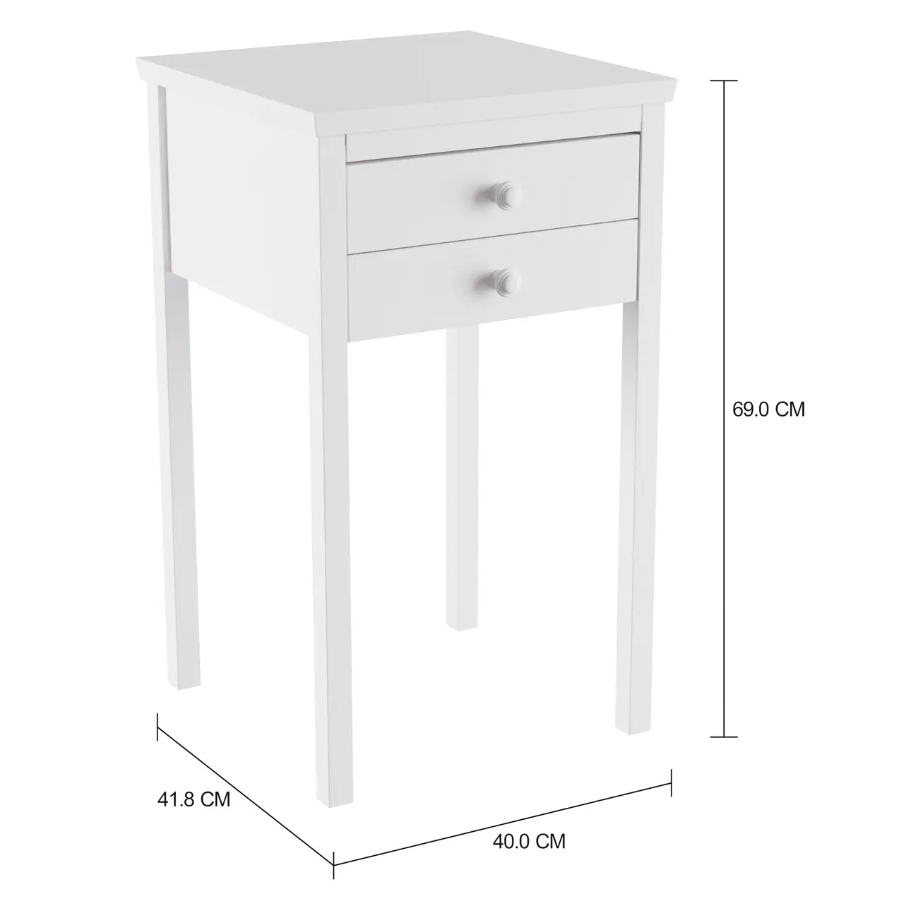 MESA DE CABECEIRA 2 GAVETAS MODEL - BRANCO - Foto 4