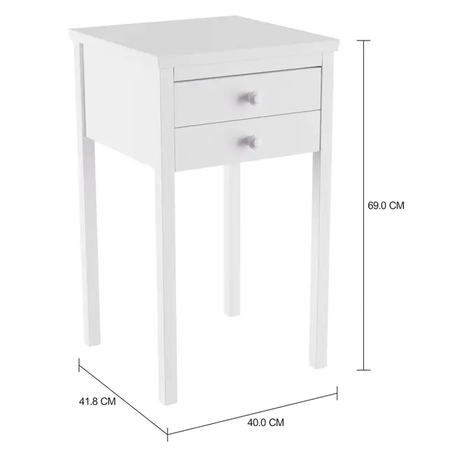 MESA DE CABECEIRA 2 GAVETAS MODEL - BRANCO - Foto 4