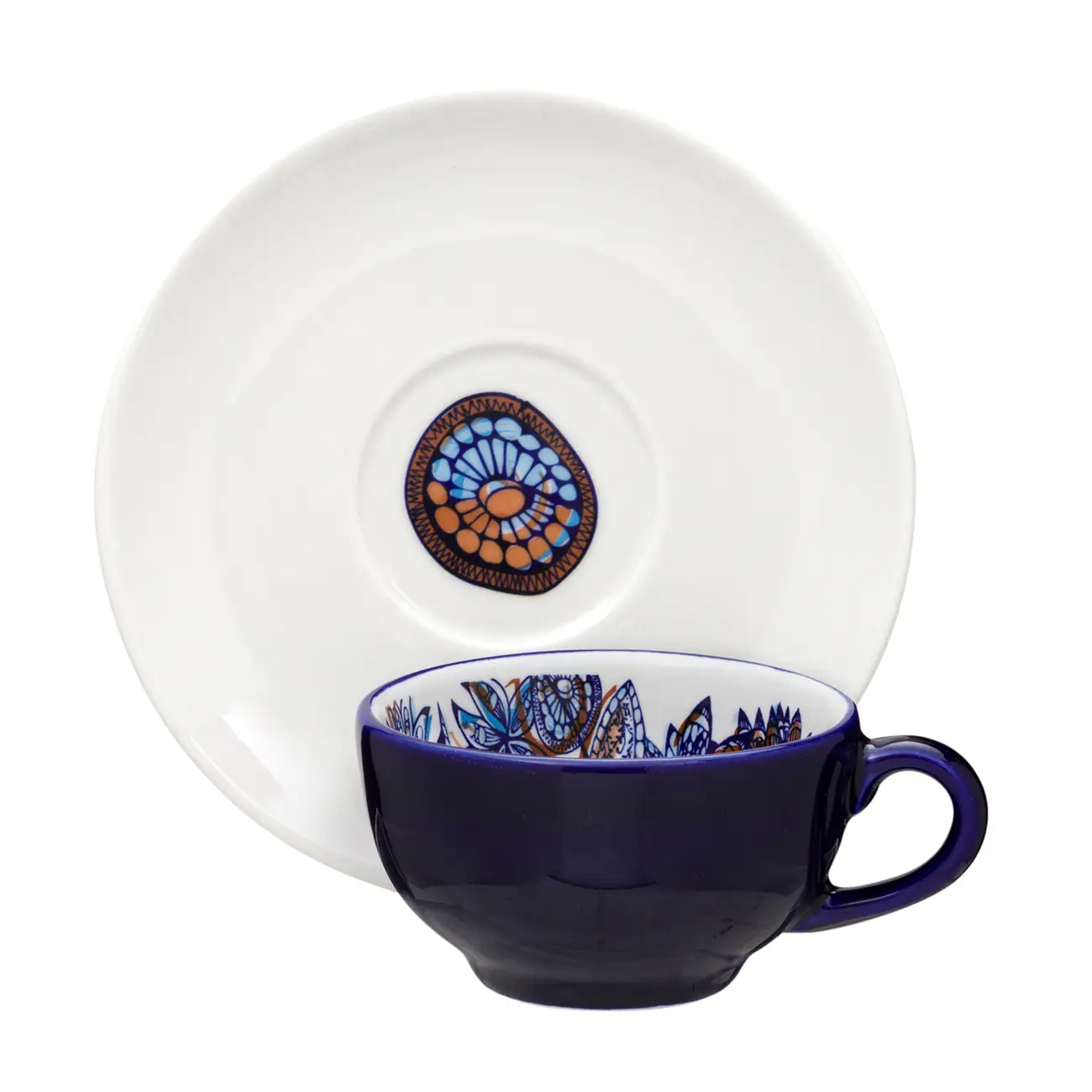 XÍCARA CHÁ 100 ML MAR E TERRA - AZUL/MARROM - Foto 1