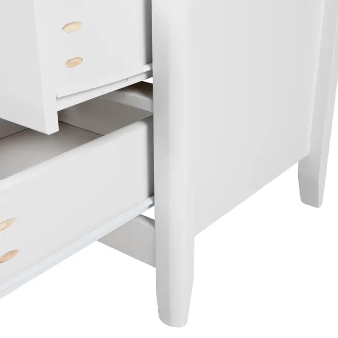 MESA DE CABECEIRA 3 GAVETAS DEVON - BRANCO - Foto 5
