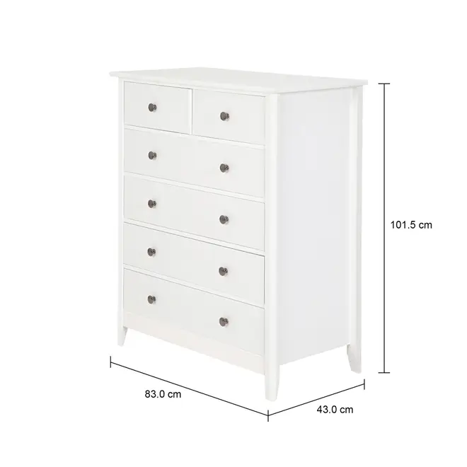 CÔMODA 6 GAVETAS 83 CM X 43 CM DEVON - BRANCO - Foto 10
