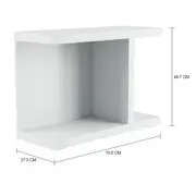 MESA LATERAL 70 CM X 27 CM BENY - BRANCO BRILHANTE - Foto 2