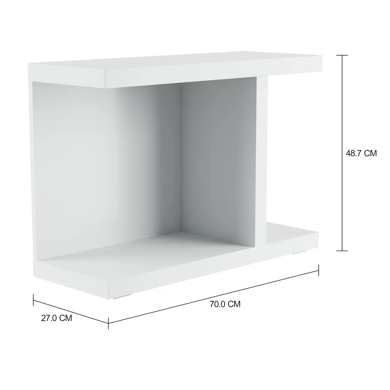 MESA LATERAL 70 CM X 27 CM BENY - BRANCO BRILHANTE - Foto 2
