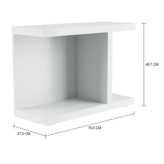 MESA LATERAL 70 CM X 27 CM BENY - BRANCO BRILHANTE - Foto 2
