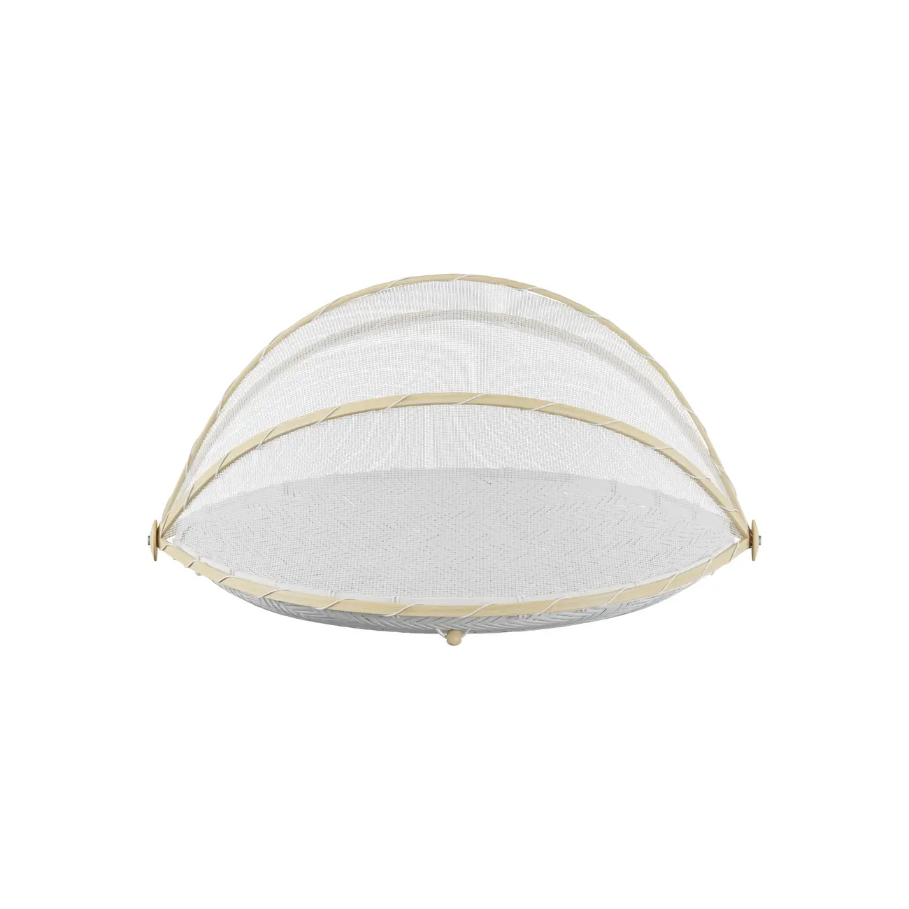 PORTA-PÃO REDONDO 38 CM COVER-BOO - BRANCO/BAMBU - Foto 1
