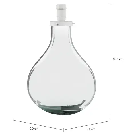 Imagem com medidas do produto BASE DE LUMINÁRIA DE MESA JUG