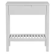 MESA DE CABECEIRA 1 GAVETA/1 PRATELEIRA TINTO - BRANCO - Foto 1