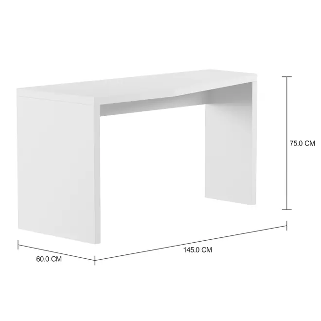 MESA DE ESCRITÓRIO TRAPEZOIDAL 1,45 M X 60 CM ESQUERDA FIND - BRANCO - Foto 2