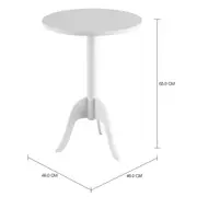 MESA LATERAL REDONDA 45 CM GUERIDON - BRANCO - Foto 2