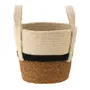 CESTO COM ALÇA 18 CM X 20 CM X 20 CM MOKKA - FIBRA CLARA/PRETO - Foto 2