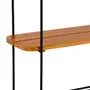 PRATELEIRA TRIPLA COM GANCHOS 62 CM X 60 CM X 21 CM WALLPORT - PRETO/NOZES - Foto 5