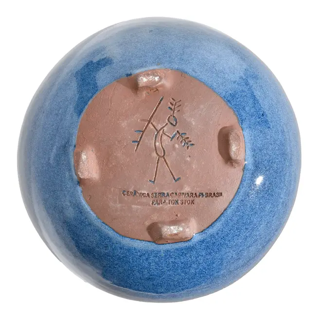 SALADEIRA ALTA 22 CM JITIRANA - AZUL HISTÓRIO/ARGILA - Foto 3
