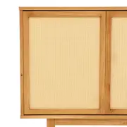 BUFFET 2 PORTAS DE CORRER COM PALHINHA 1,40 M X 40 CM PALHANDI - AMÊNDOA/NATURAL - Foto 9