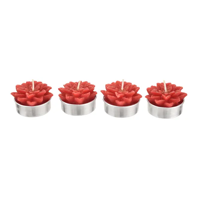 VELA FLOR COM 4 PEÇAS HOHO HOME - VERMELHO HINDU - Foto 1