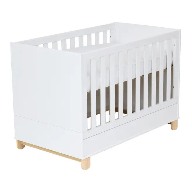 BERÇO 70 CM 2 EM 1 - BERÇO/CAMA INFANTIL SWEET - BRANCO/PINUS NATURAL - Foto 2