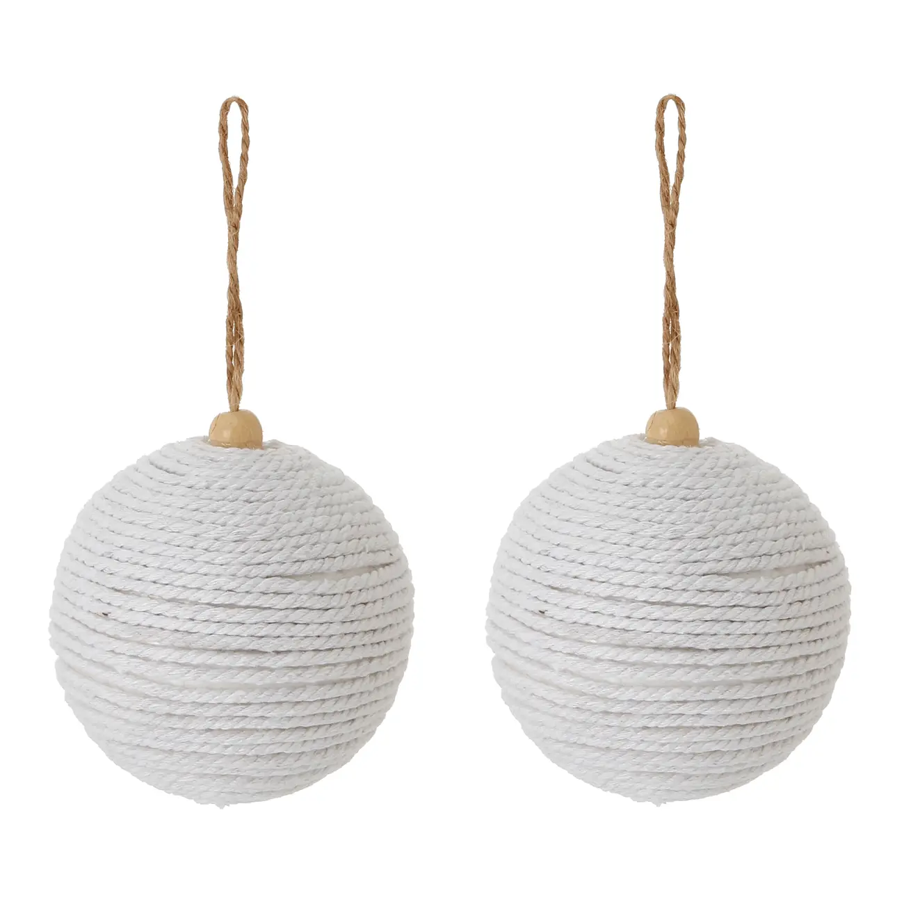 KIT COM 2 PINGENTES BOLAS FLUFFY VILAREJO NOEL - BRANCO - Foto 1
