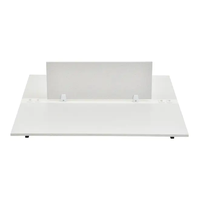 CONJUNTO COM 2 TAMPOS E 1 DIVISÓRIA DE MADEIRA PARA ESTAÇÃO DE TRABALHO DUPLA 1,20 M X 1,30 M METRIC - GRANILITE/BRANCO - Foto 2