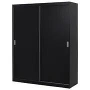 GUARDA-ROUPA DE CASAL 2 PORTAS DE CORRER 180 NOVILE - PRETO/BRANCO - Foto 6