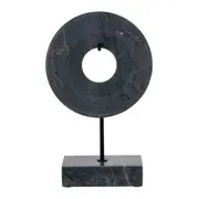 ADORNO MESA 33 CM GEOMARBLE - PRETO/CINZA - Foto 1