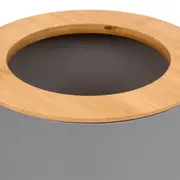 LIXEIRA 5 L BAMBOO - CINZA/BAMBU - Foto 5
