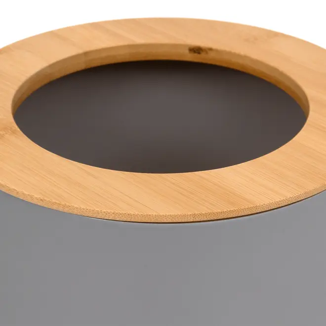 LIXEIRA 5 L BAMBOO - CINZA/BAMBU - Foto 5