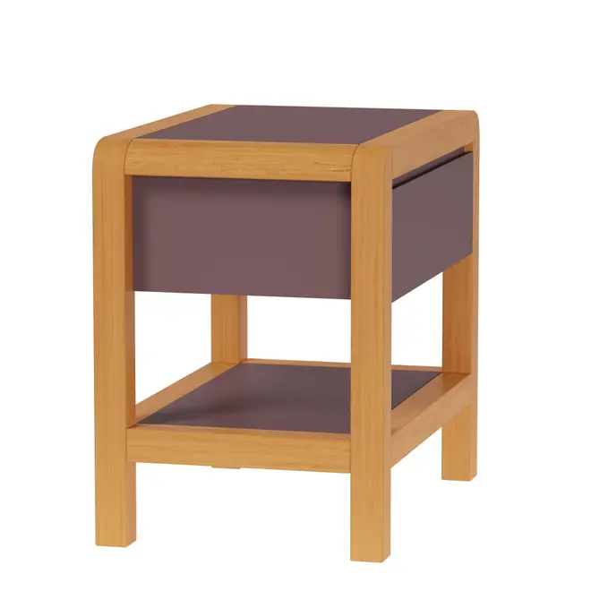MESA DE CABECEIRA 1 GAVETA KANT - RUBY MOCHA/AMÊNDOA - Foto 16